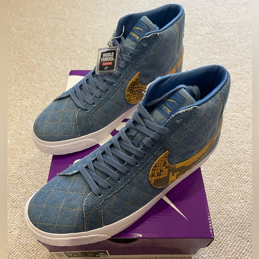 Brand New DS 100% Authentic Nike x Supreme Denim Blazer size 10 Mens US